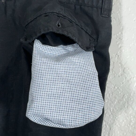 Sulka 100% Linen Pleated Shorts in Black Men's Size 38(tag size 40) - Picture 7 of 11